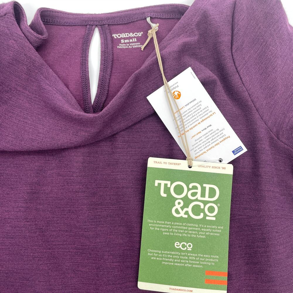 New TOAD & CO Intermezzo Long Sleeve Dress Size S Purple Stretch Casual Sheath - Picture 5 of 12
